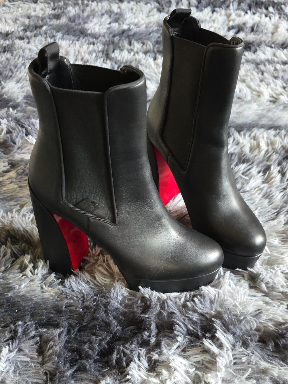 Louboutin Black Ankle Boots with Platform